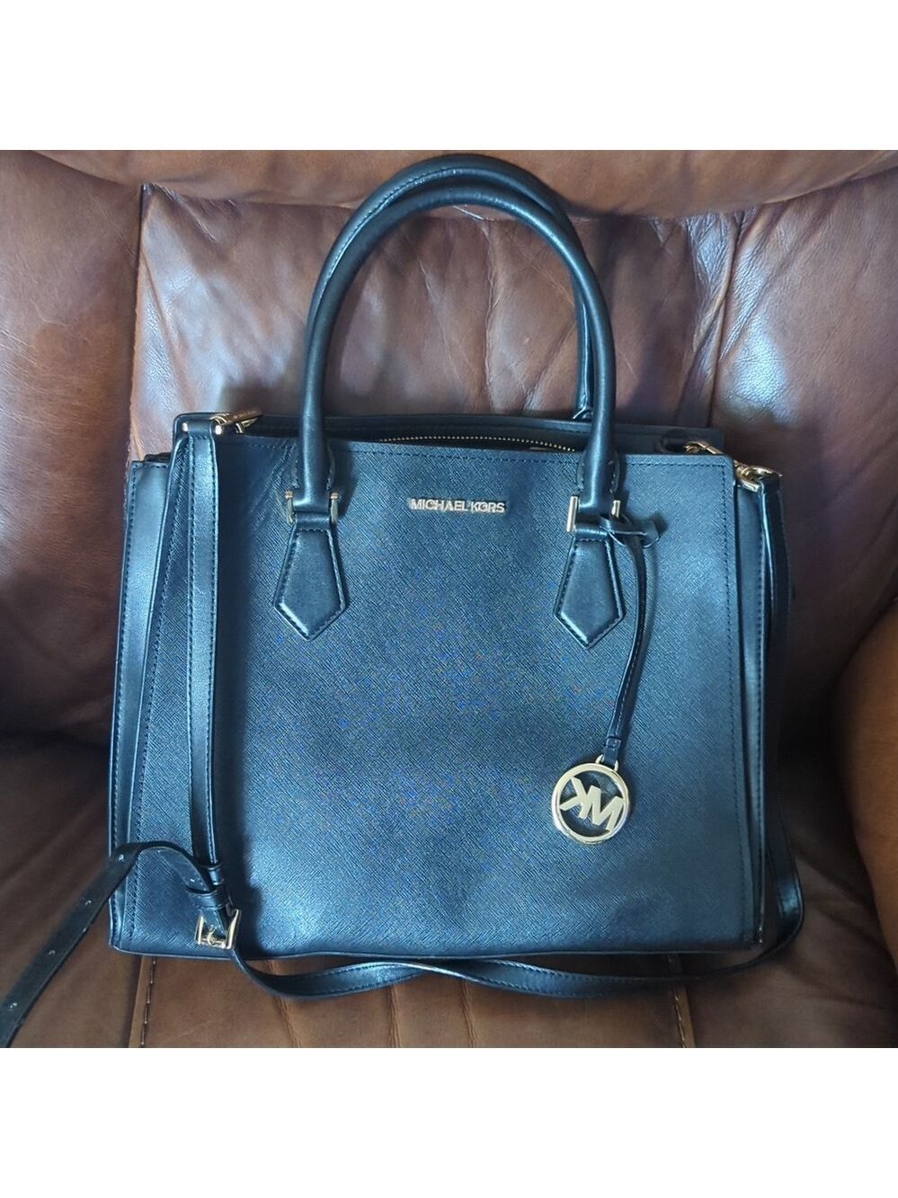 Michael Kors Hope Saffiano Leather Satchel - Picture 5 of 13